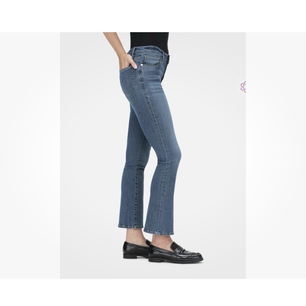 FRAME Le Mini Boot Jeans Size 34 POL Dark Blue Cotton Blend Bootcut Jeans LMB865
